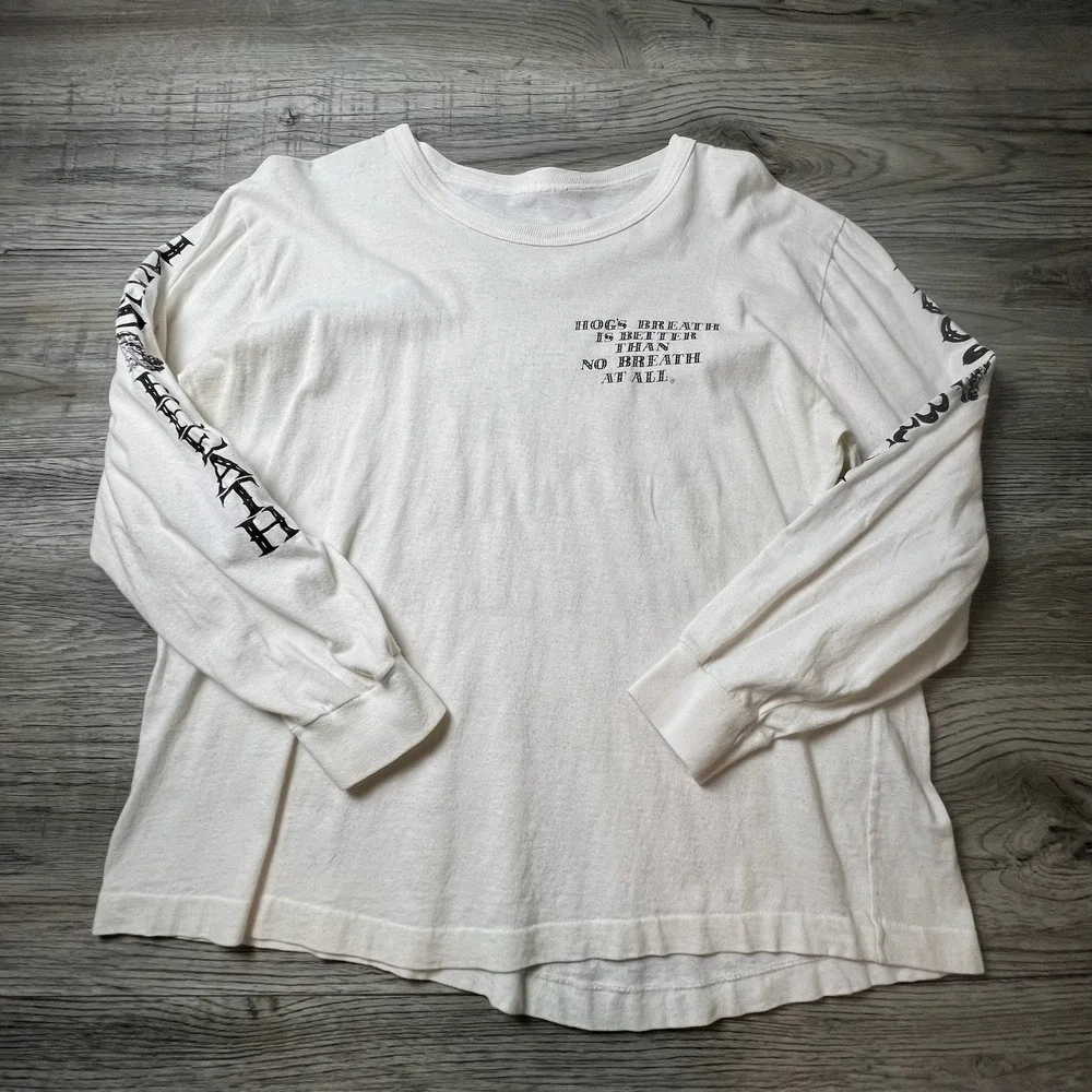 Hogs Breath‎ Saloon Long Sleeve Mens L White Key West Florida Graphic Tee